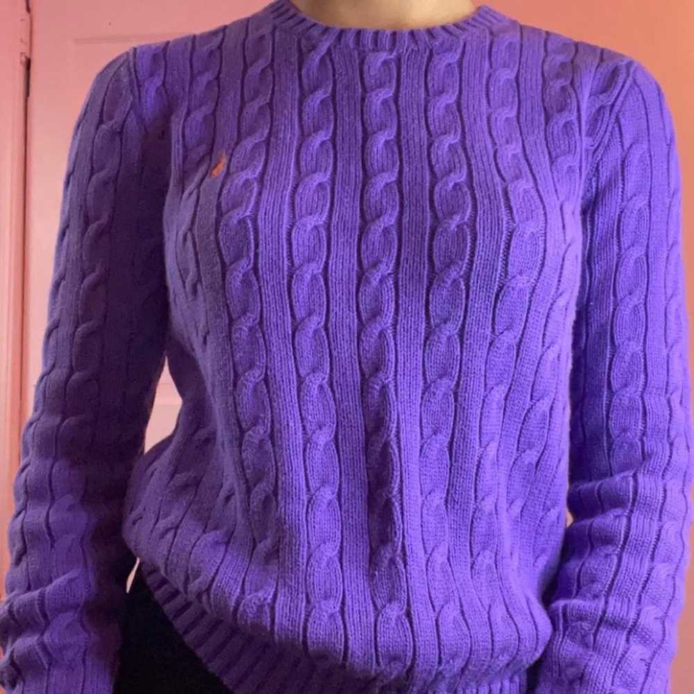 Purple Ralph Lauren Vintage Scoop Sweater